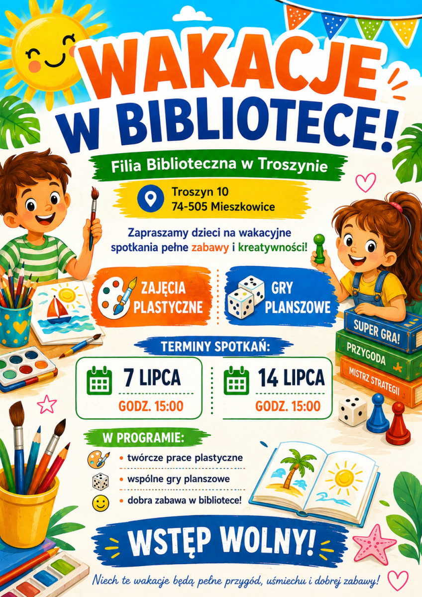 Zdjęcie: Wakacje w bibliotece Filia w Troszynie