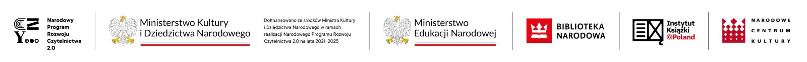 Pasek z logotypami do projektu NPRCz 2.0 (Biblioteka Narodowa w Warszawie i inne).