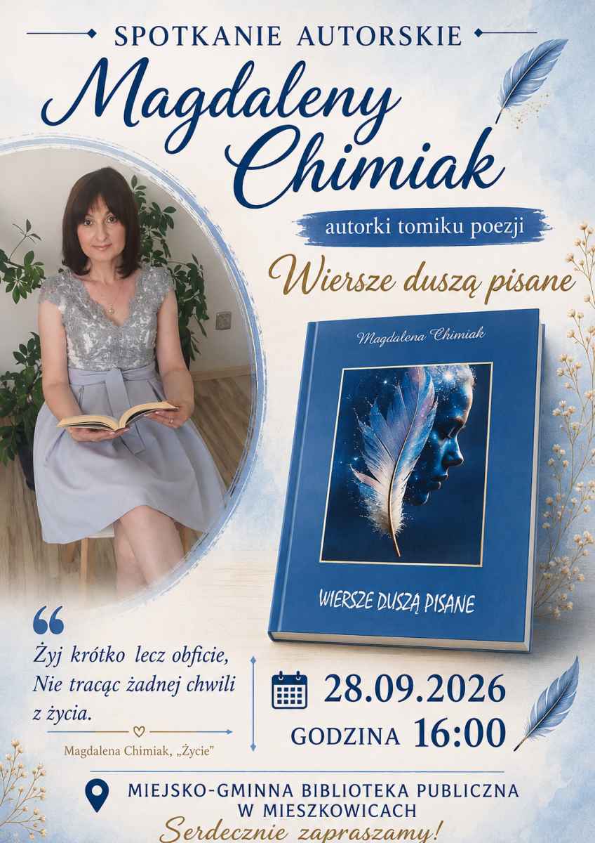 Zdjęcie: Spotkanie autorskie Magdalena Chimiak 28.09.2026
