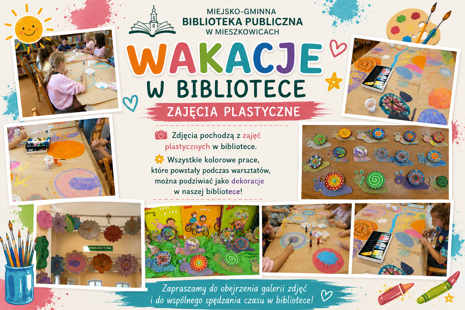 Zdjęcie: Wakacje w bibliotece- zajęcia plastyczne